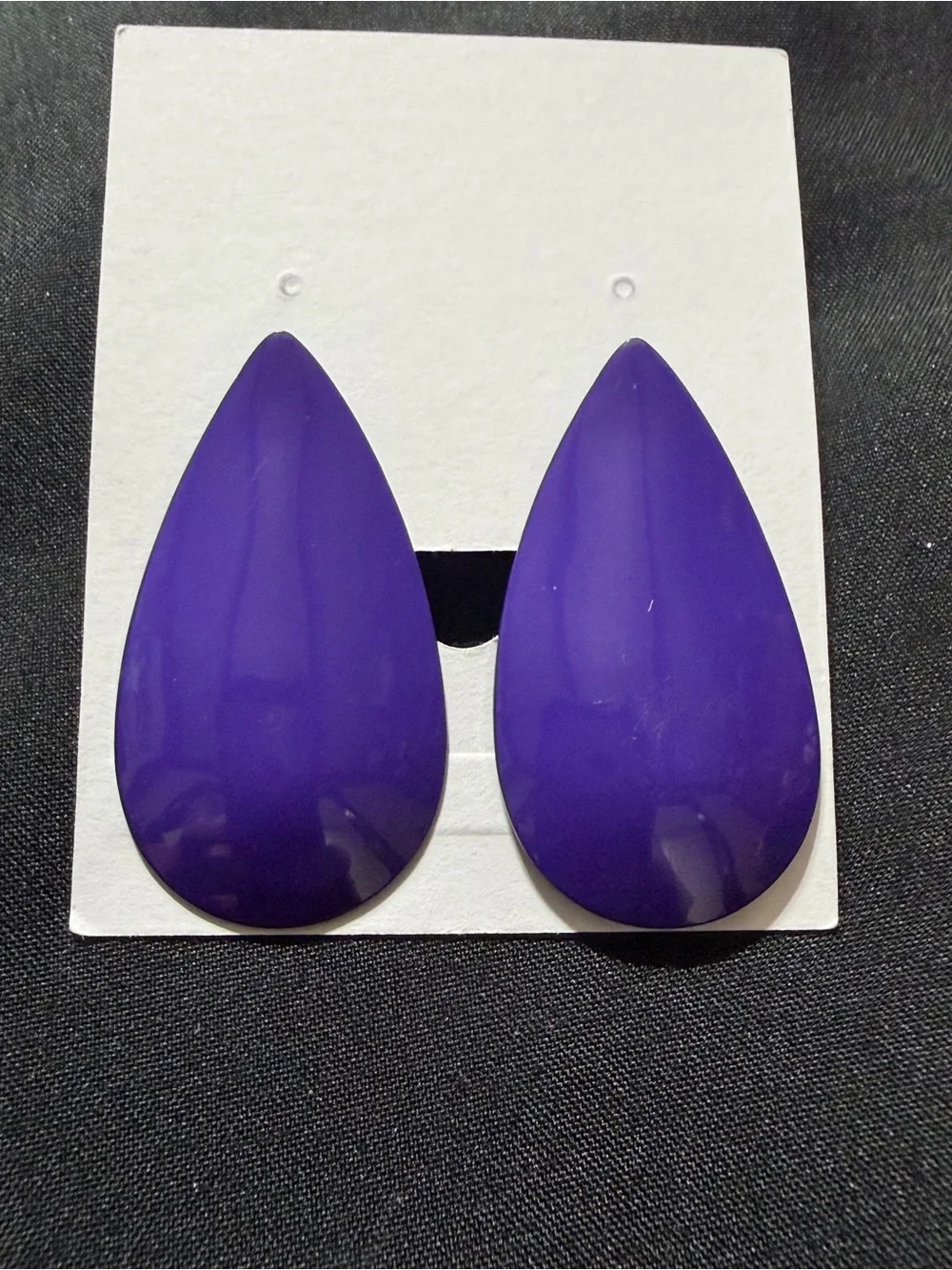 Source Unknown Purple Teardrop Statement Earrings
